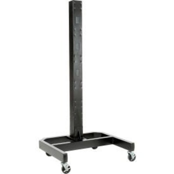 Global Equipment 78"H Mobile Post with Caster Base   Power Outlets - Black 239200BKE